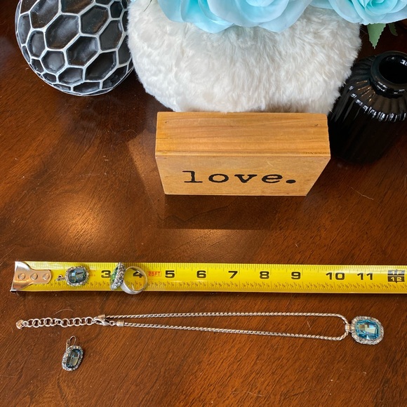 ⭐️SOLD ⭐️Brighton CONTESSA BLUE Swarovski Crystal Necklace Earrings Ring RARE - Picture 11 of 15